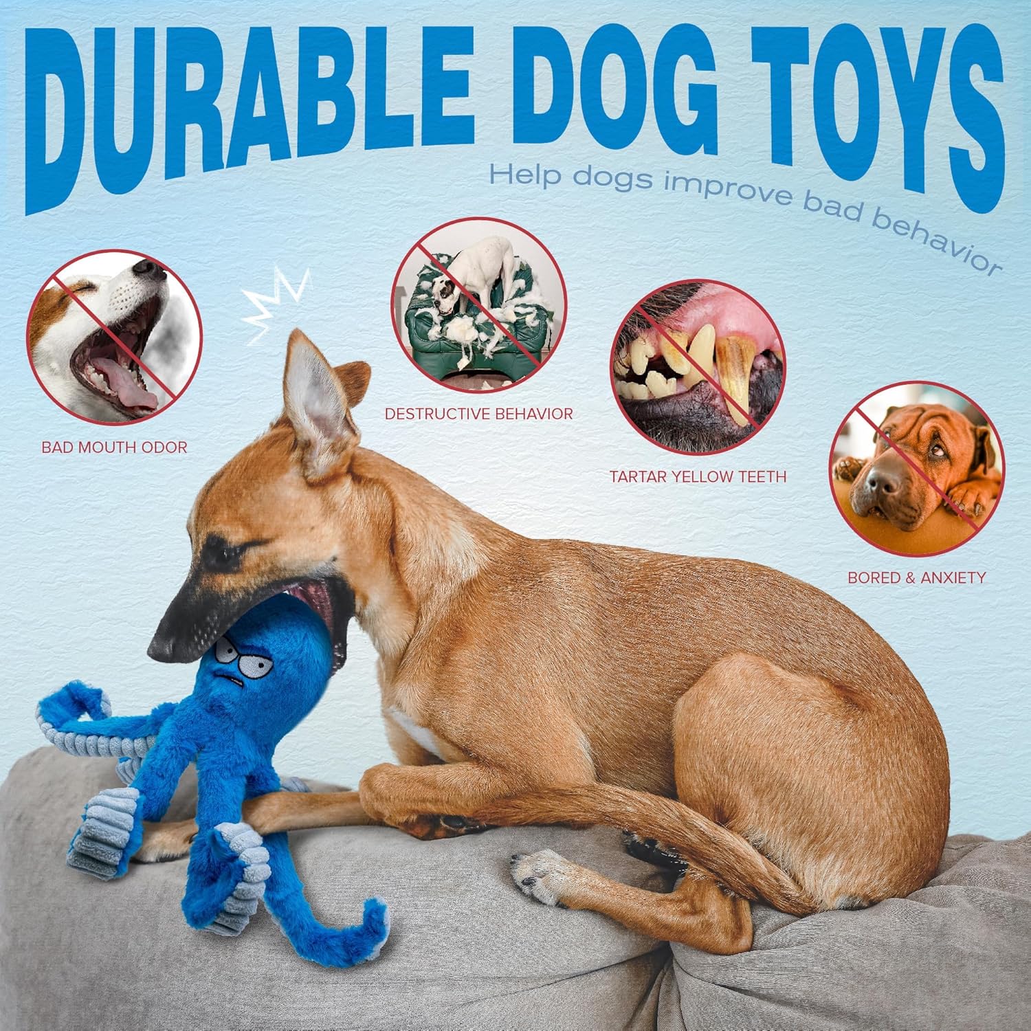 LEGEND SANDY Juguetes resistentes para perros, juguetes masticables...