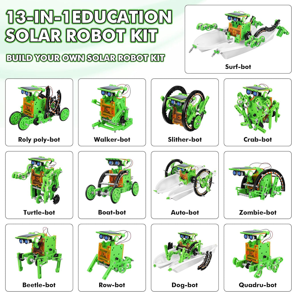 STEM 13-en-1 juguetes de robots de energía solar educativos para ni...