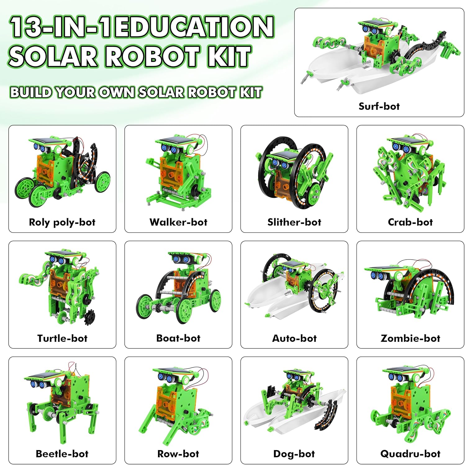 STEM 13-en-1 juguetes de robots de energía solar educativos para ni...