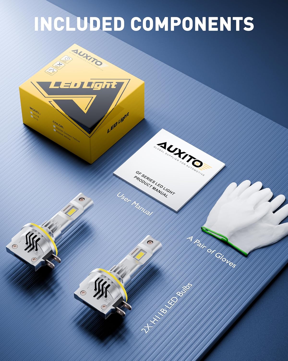 AUXITO Bombilla LED H11B, 900% ultra brillante, luz blanca de 6500...
