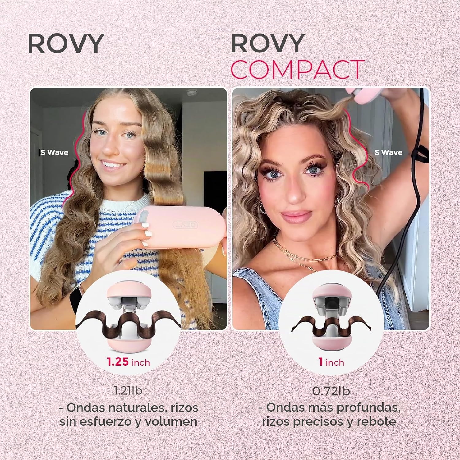 TYMO ROVY - Rizador de pelo iónico con 3 barriles de cerámica para...