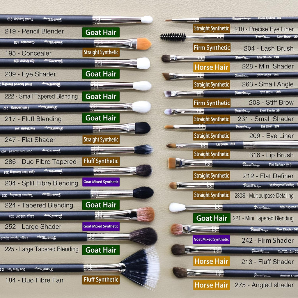 BUEART DESIGN - Juego de 42 brochas de maquillaje con pelo de cabra...