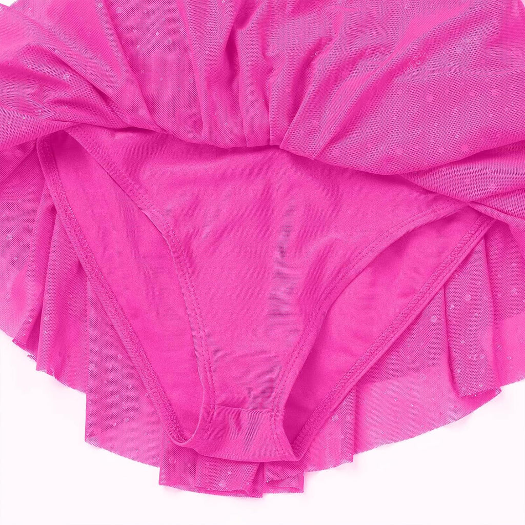 Vestido de patinaje artístico para niña, con lentejuelas brillantes...