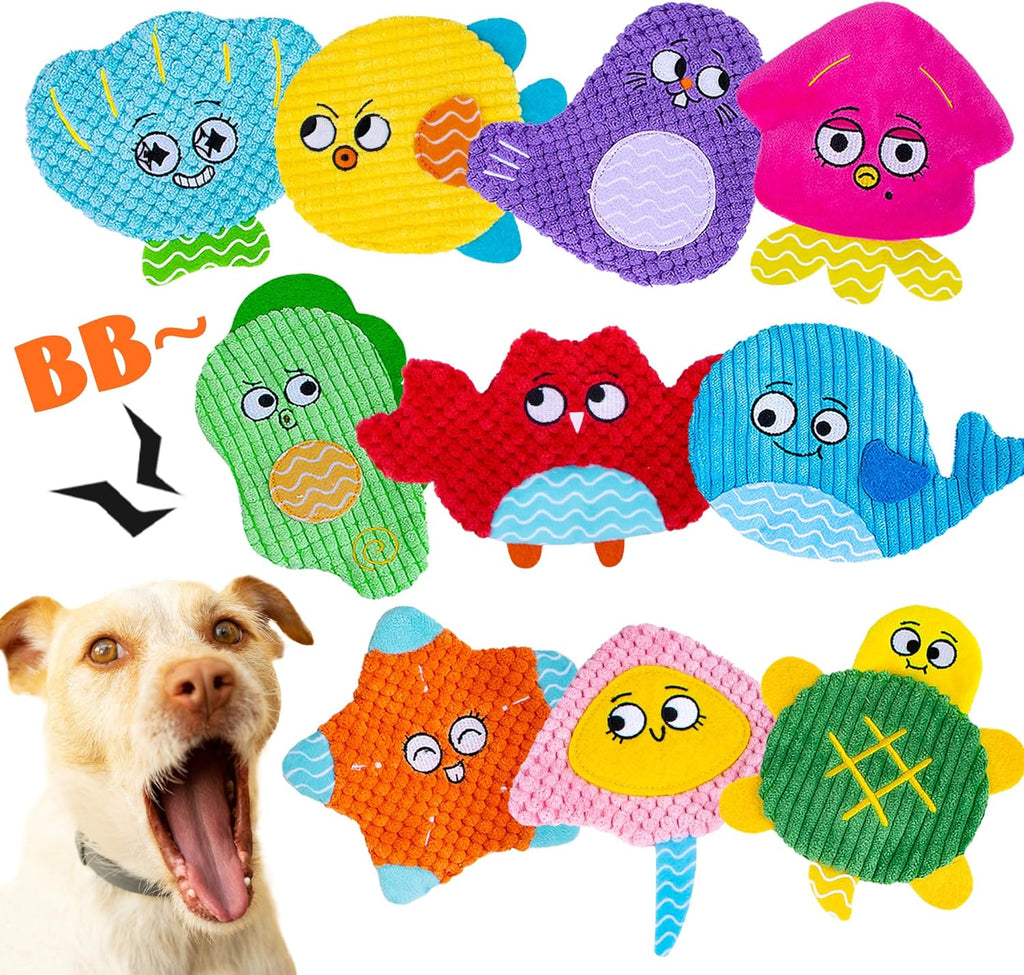 HOESDA Juguetes chirriantes para perros sin relleno, paquete de 10...