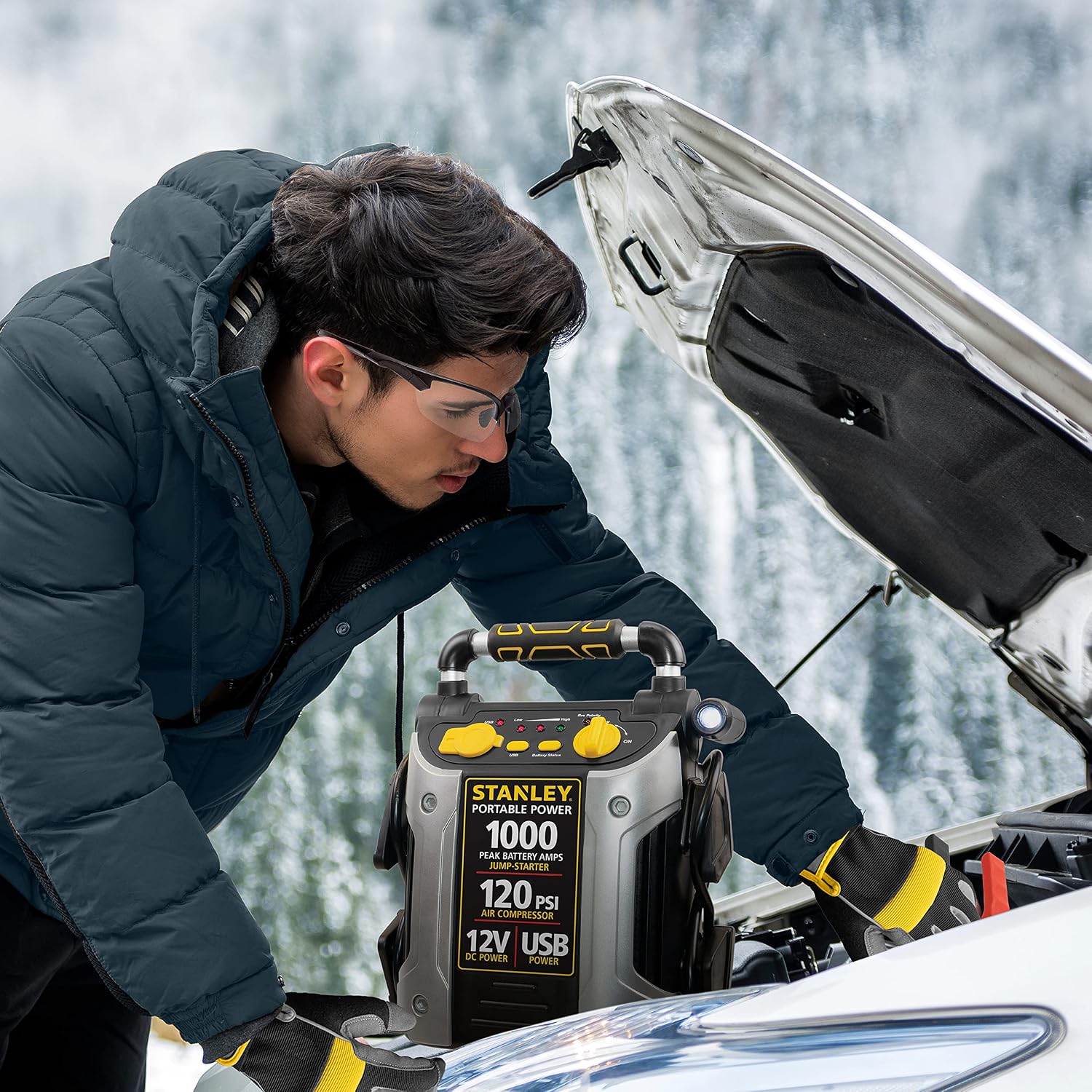 STANLEY Arrancador automotriz de 1000 amperios de pico, potencia po...