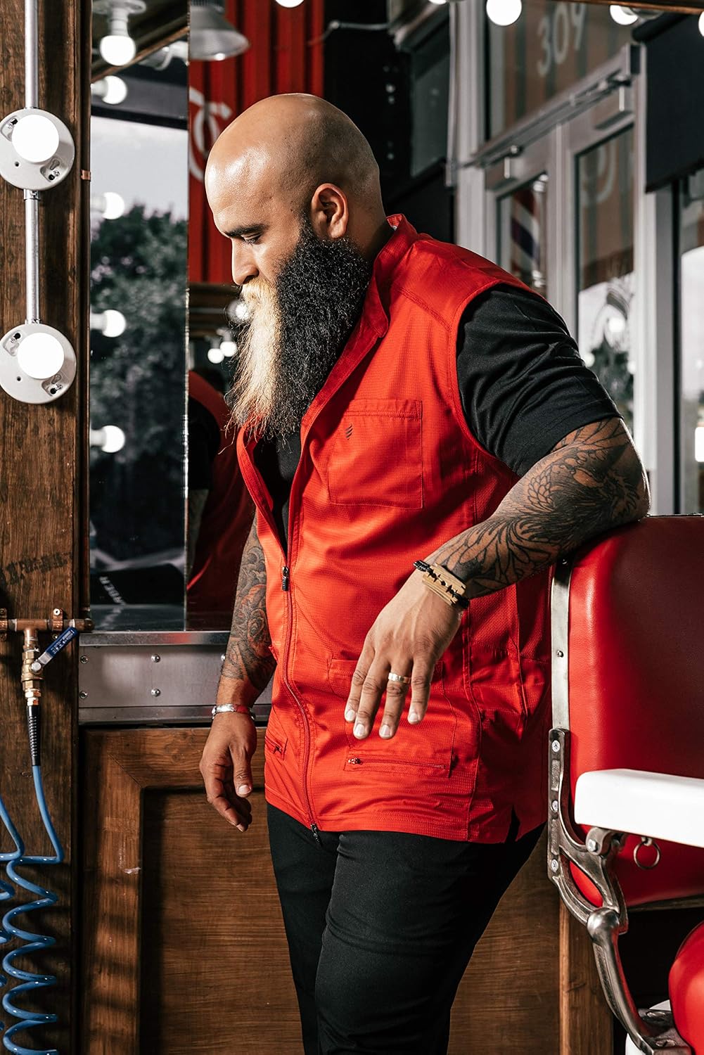 Barber Strong Chaleco de peluquero, repelente del cabello de los ho...