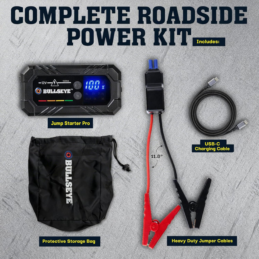 Bullseye SafetyXL 1500A - Arrancador portátil para batería de coche...