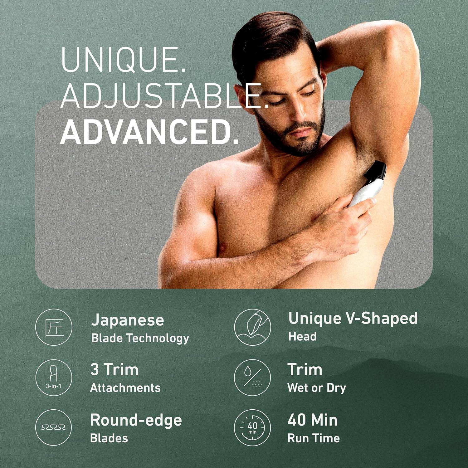 Panasonic Recortadora de Vello Corporal para Hombres, Diseño Inalám...