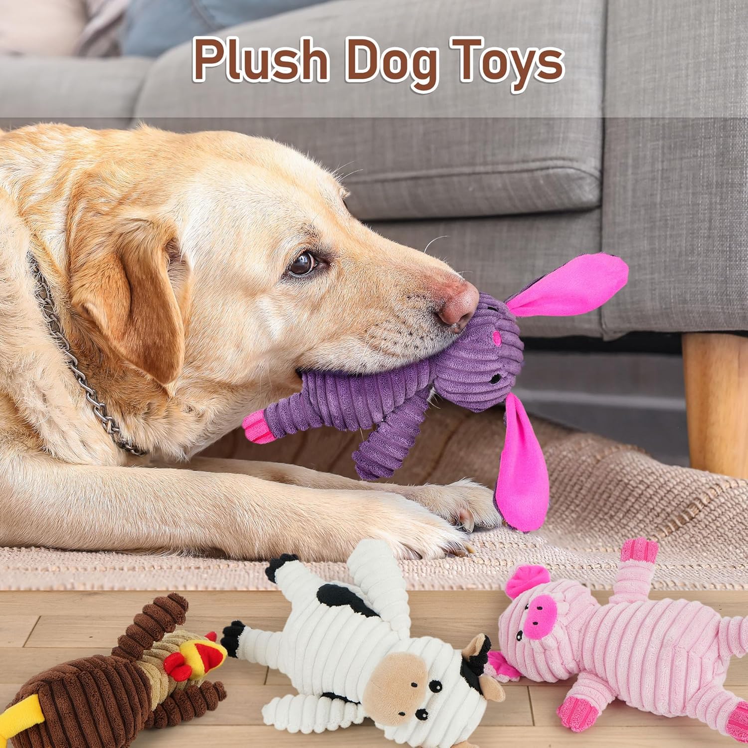 Prime Pets Juguetes para perros, paquete de 5, juguetes chirriantes...