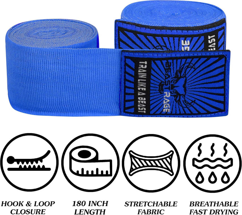 BEAST RAGE Vendas para manos de boxeo para MMA Kickboxing, muñequer...