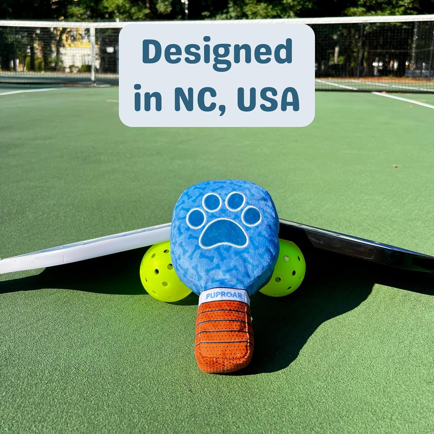 PUPROAR Juguete para perros de pickleball, divertida paleta de felp...