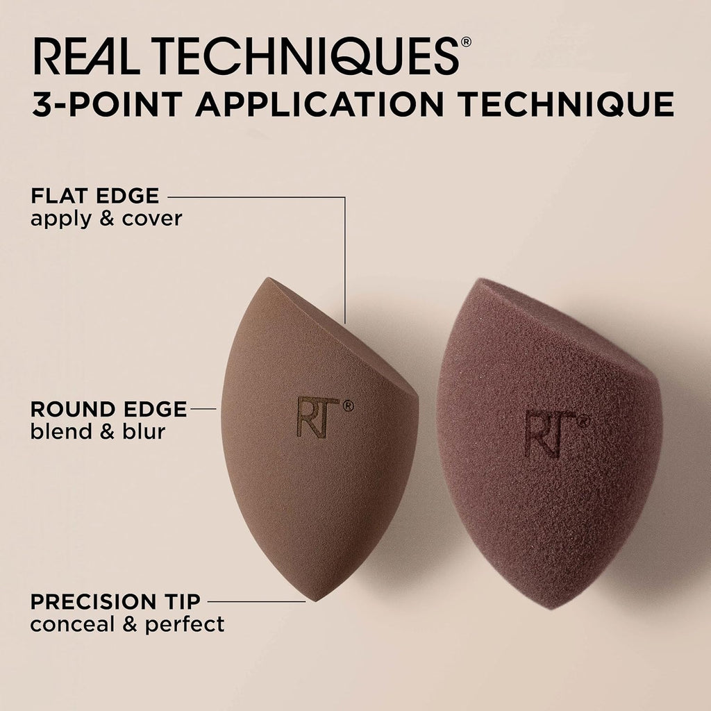 Real Techniques New Nudes Bare Finish Sponge Duo, esponjas de belle...