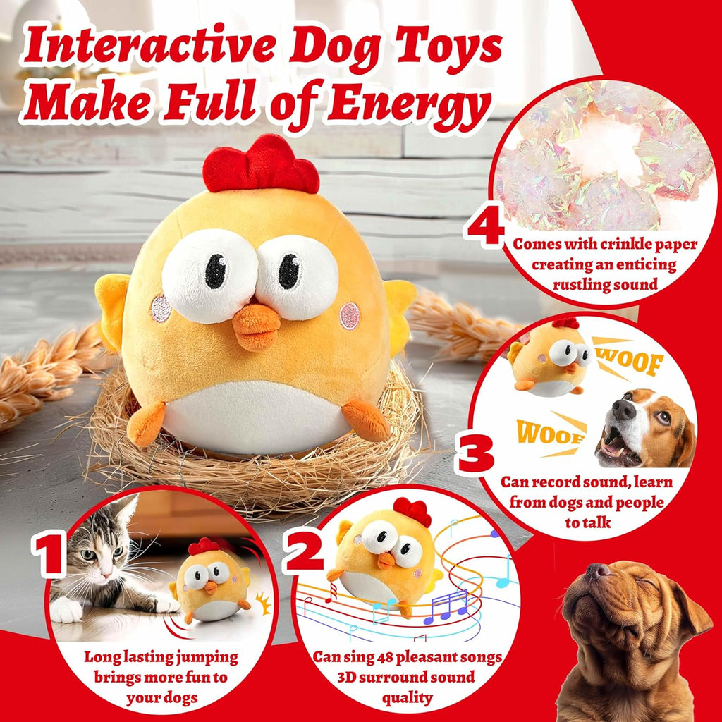 GUKCO Juguetes interactivos para perros, juguete de pelota chillona...