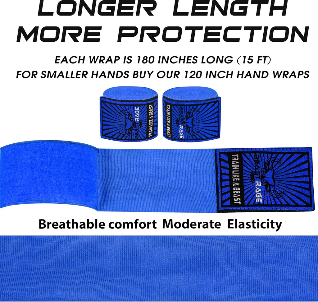 BEAST RAGE Vendas para manos de boxeo para MMA Kickboxing, muñequer...
