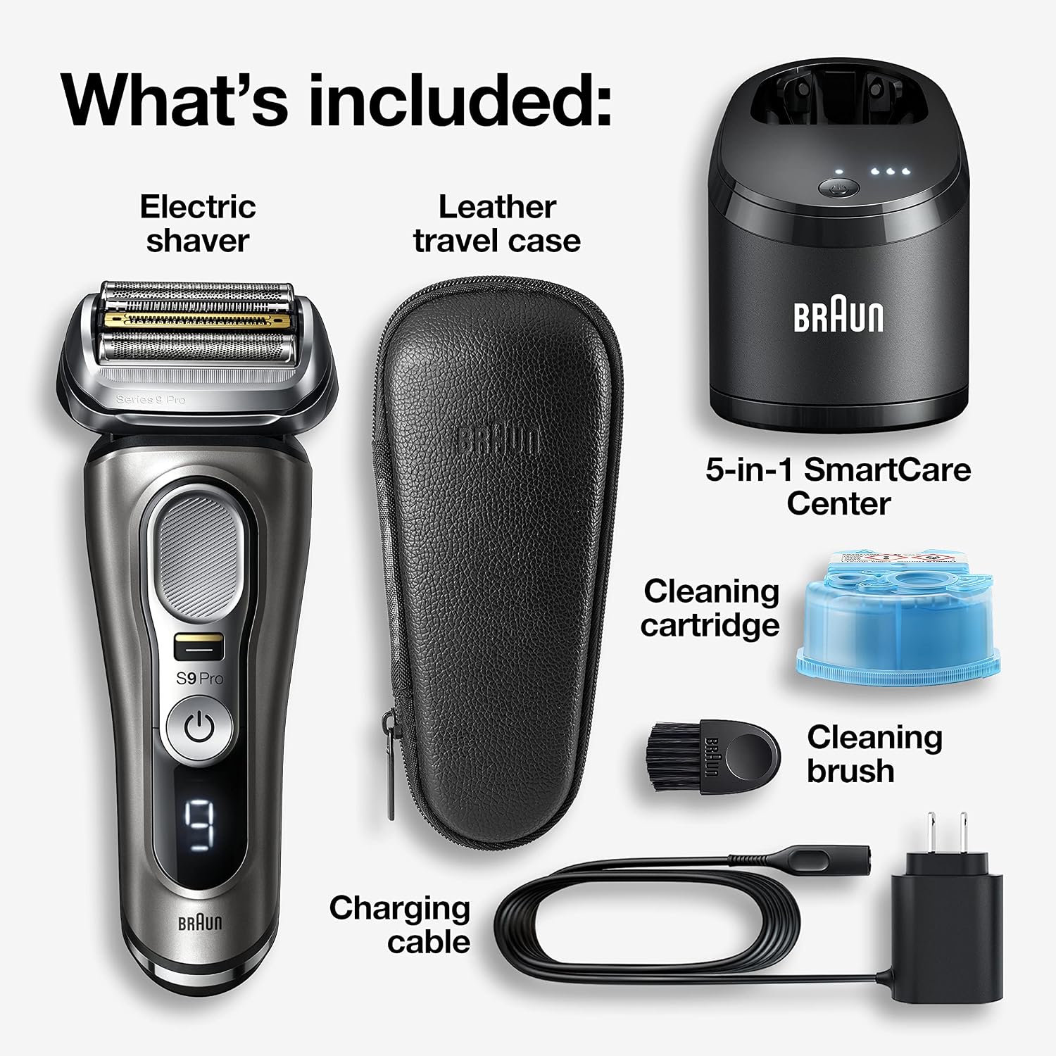 Braun Maquinilla de afeitar eléctrica para hombres, Series 9 Pro 94...