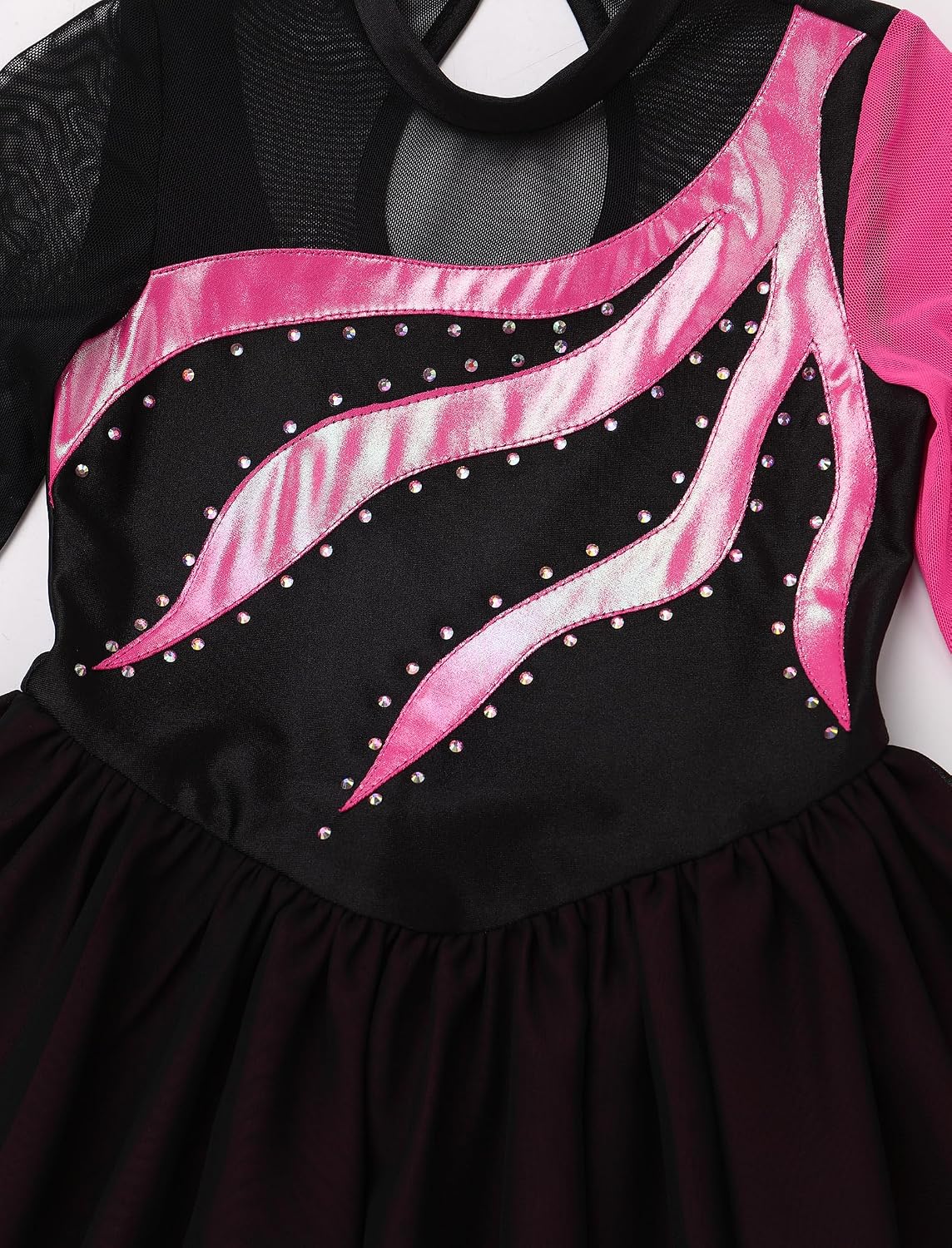 ODASDO Vestido de patinaje sobre hielo artístico para niñas y niños...