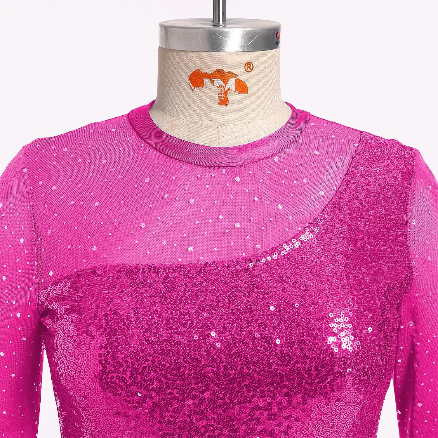 AFAVOM Vestido de patinaje artístico con lentejuelas para mujer, ma...