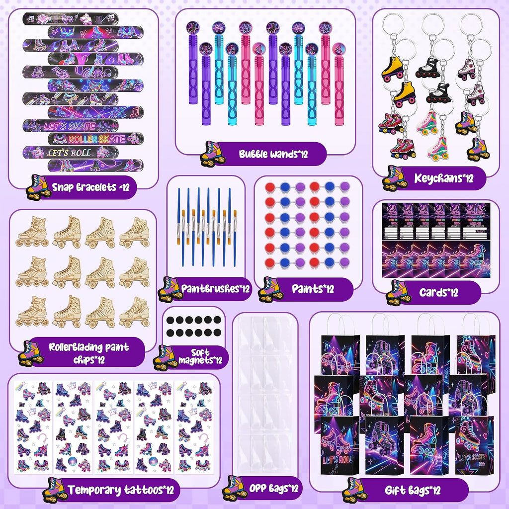 HandTool 120pcs Roller Skate Party Favors Kit for Kids, DIY Paint C...