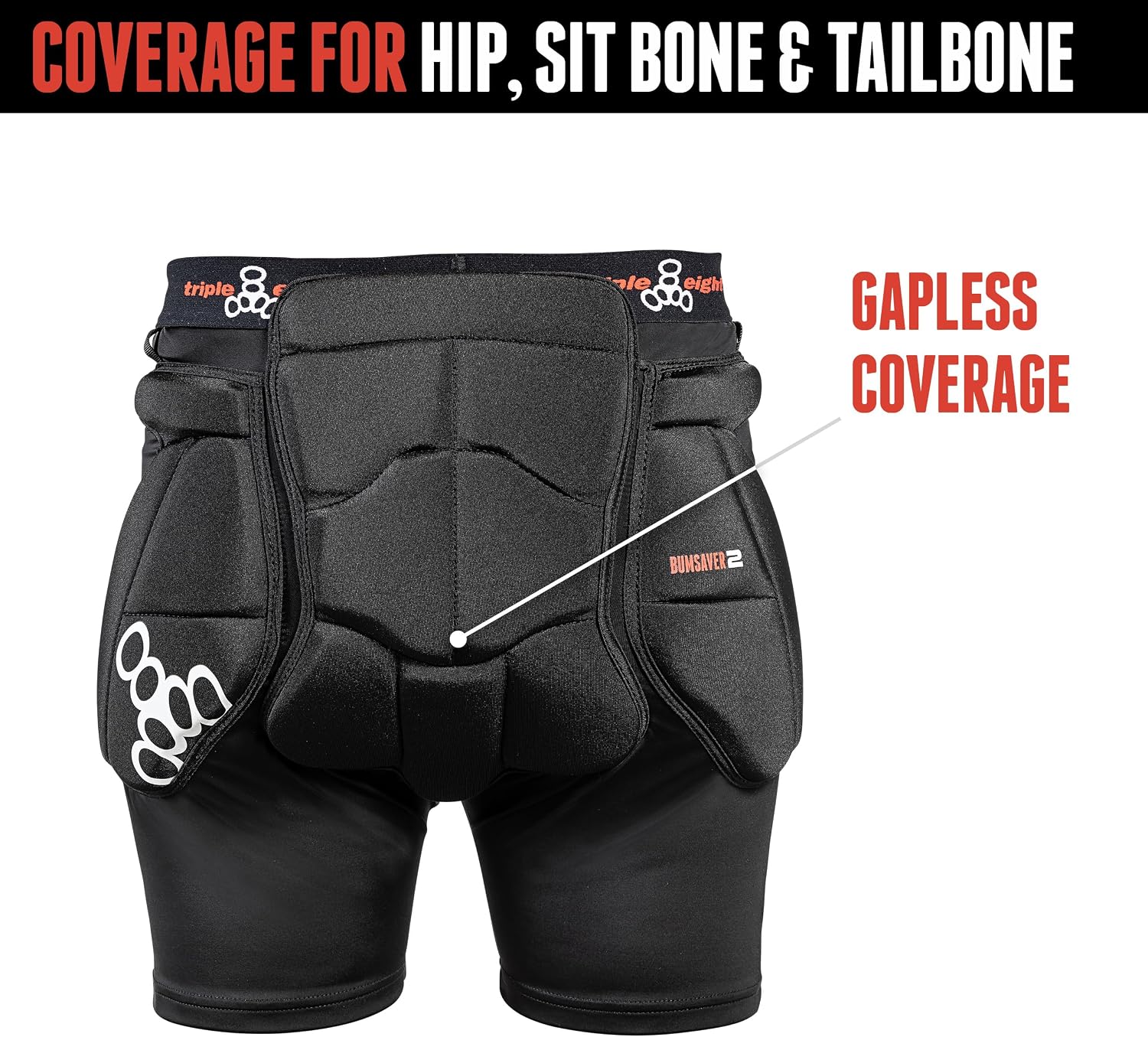 Triple Eight Bumsaver Padded Shorts for Skateboarding, Roller Skati...