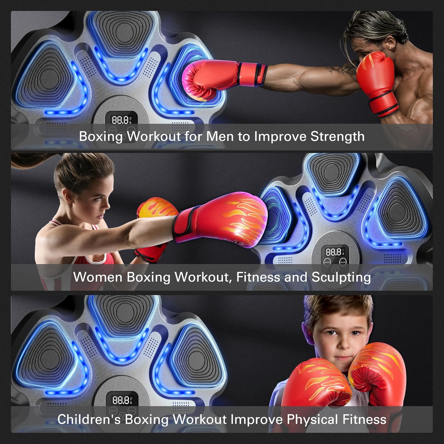 SPIEEK Máquina de Boxeo Musical con Guantes para Adultos Máquina de...