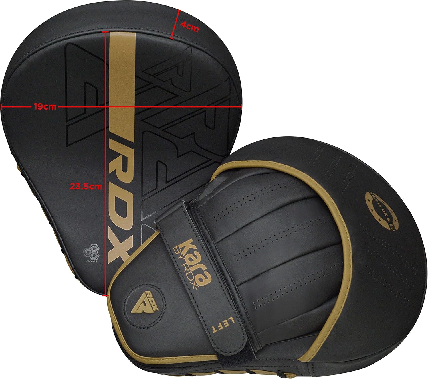 RDX Almohadillas de boxeo Curvadas Focus Mits, Maya Hide Leather Ka...
