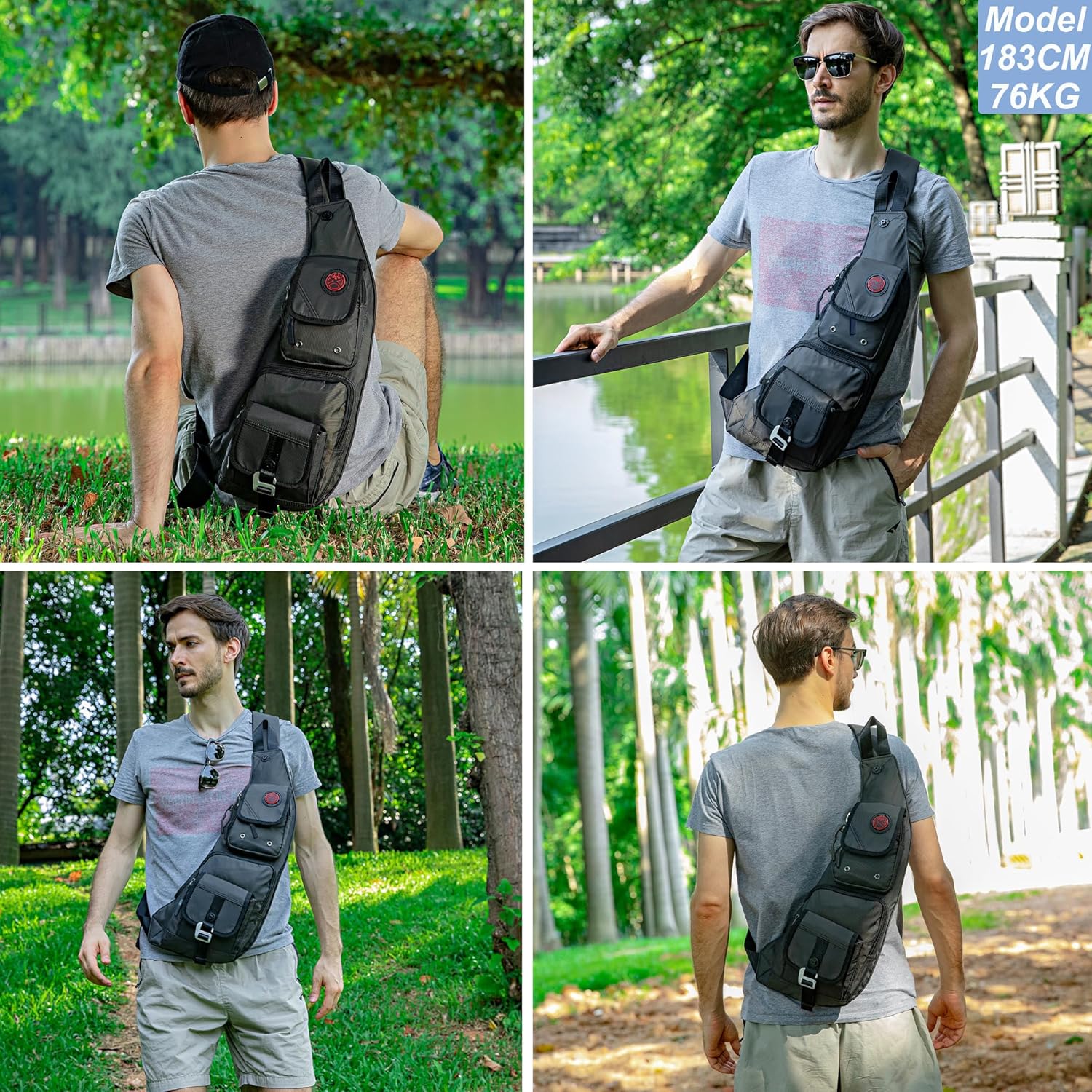 NICGID Bolso bandolera en el pecho, mochila de hombro, bolsa cruzad...