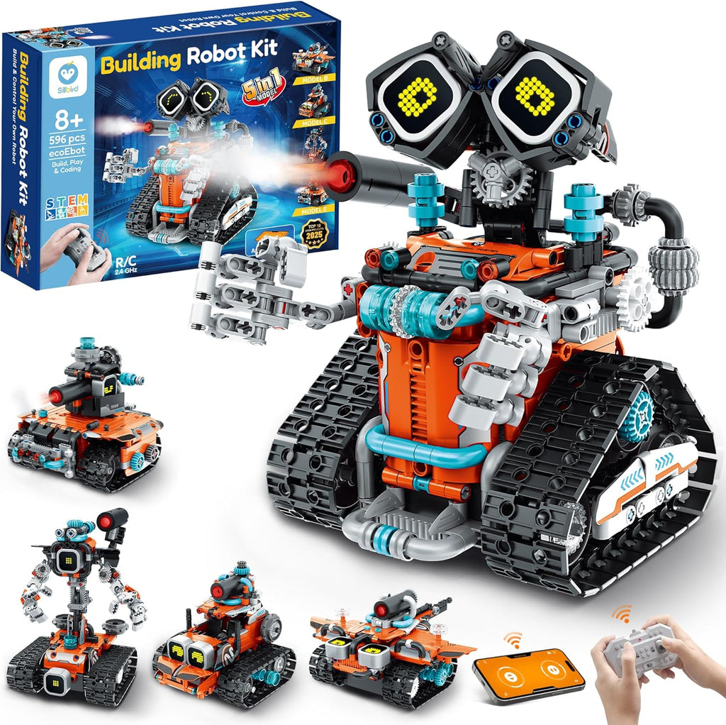 Sillbird Robot Building STEM Kit con control remoto para niños de 8...