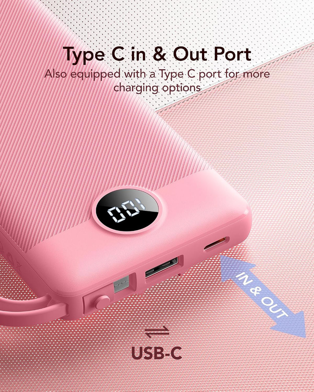 VRURC Cargador de teléfono portátil, cargador portátil de viaje con...