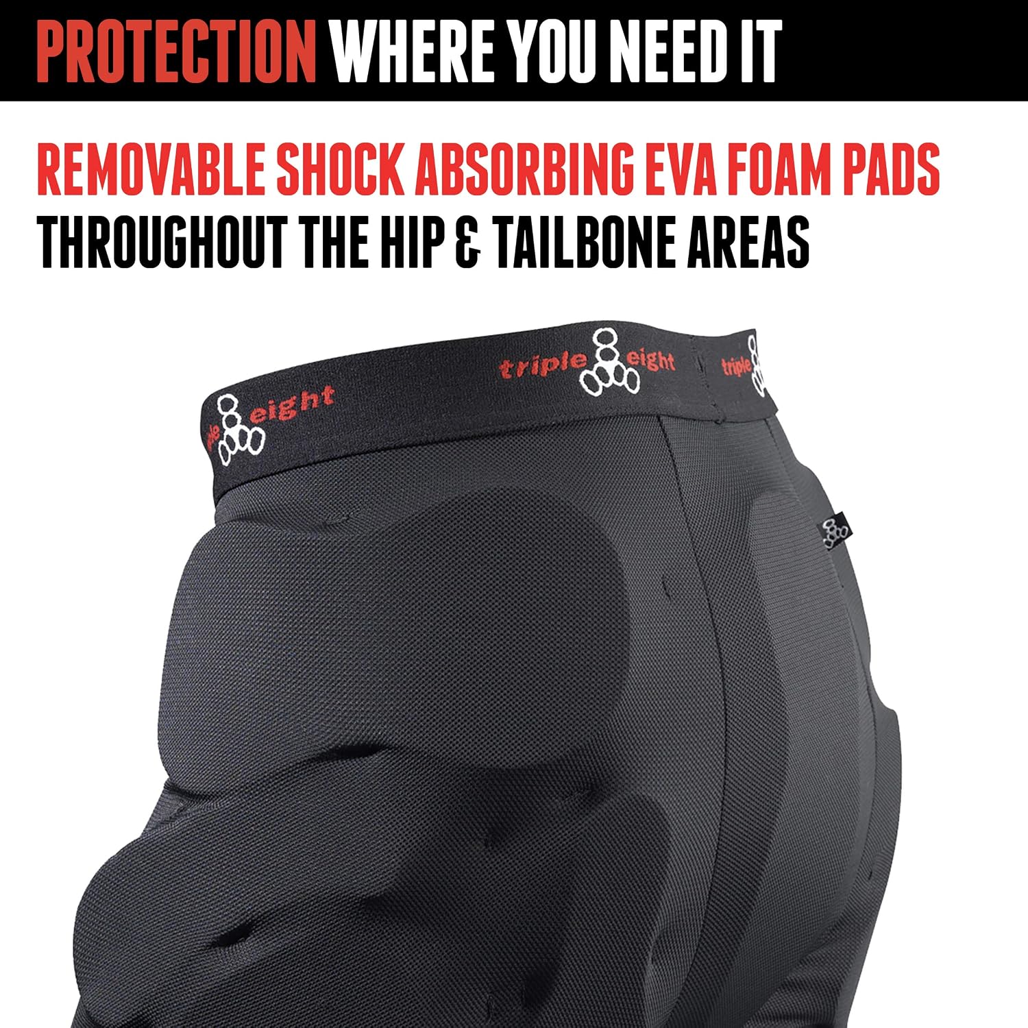 Triple Eight Bumsaver Padded Shorts for Skateboarding, Roller Skati...