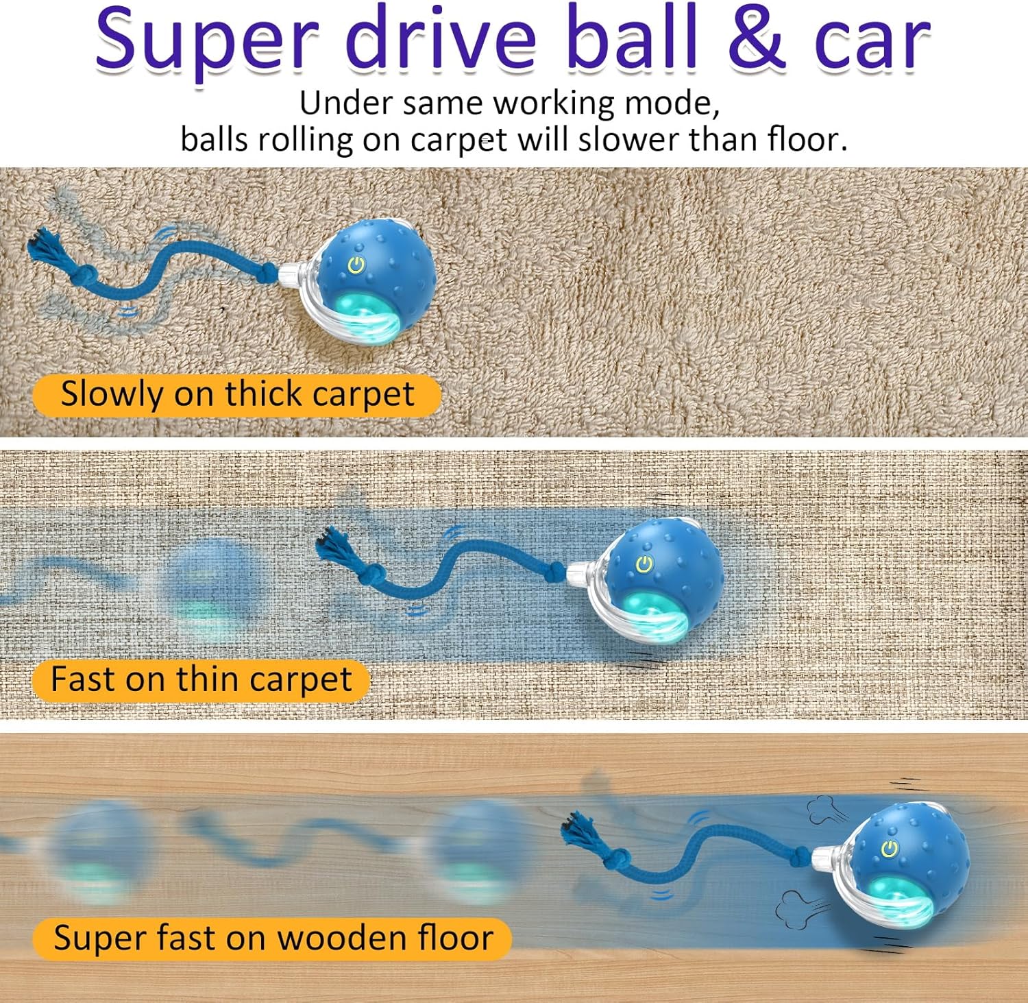 Giociv Pelota de juguete interactivo para gatos de interior que rue...