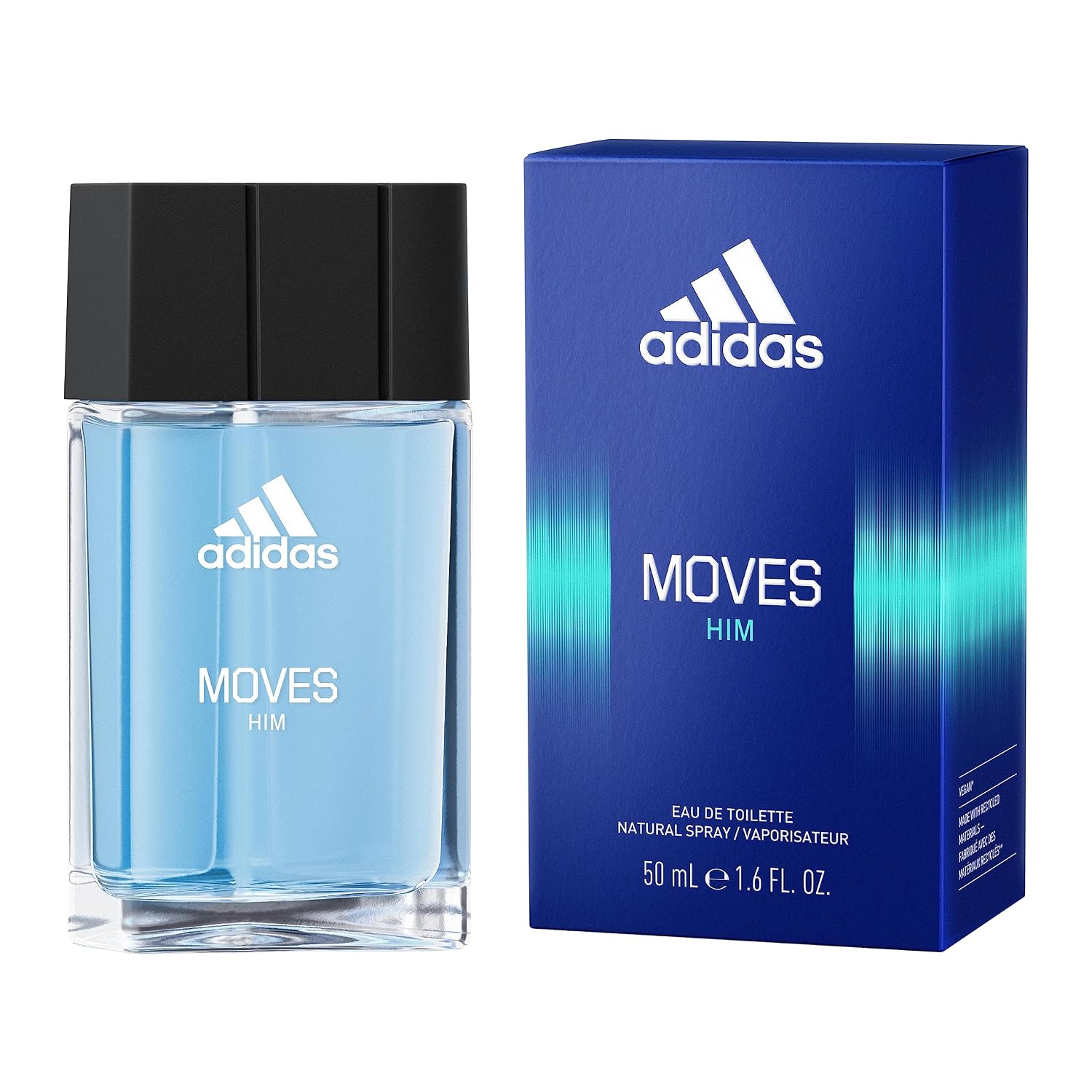 Adidas Moves - Eau de Toilette en espray para hombre, 1.6 onzas líq...