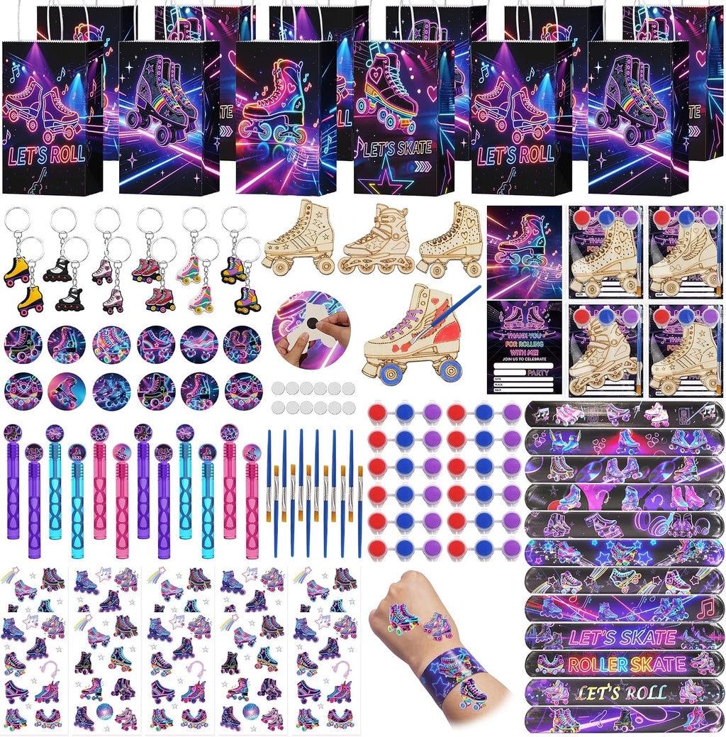 HandTool 120pcs Roller Skate Party Favors Kit for Kids, DIY Paint C...