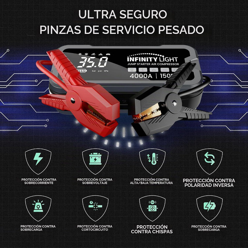 Arrancador de salto de 4000 A 150 PSI compresor de aire inflador de...