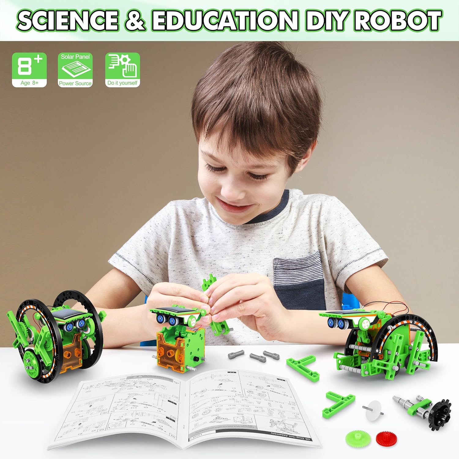 STEM 13-en-1 juguetes de robots de energía solar educativos para ni...