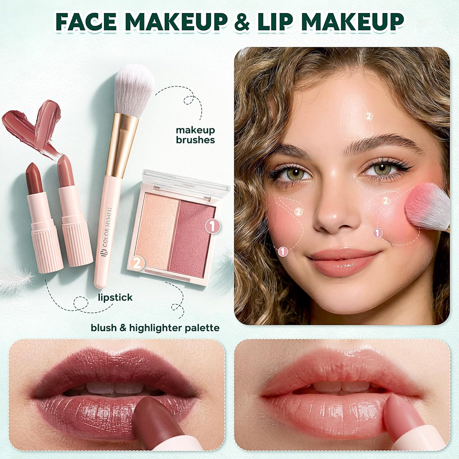 Color Nymph Kit de maquillaje todo en uno para adolescentes princip...