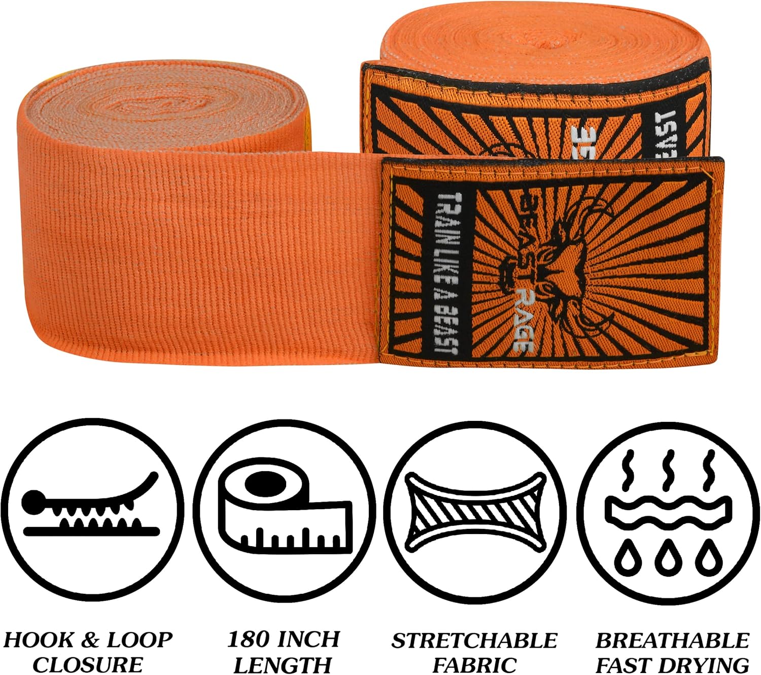 BEAST RAGE Vendas para manos de boxeo para MMA Kickboxing, muñequer...