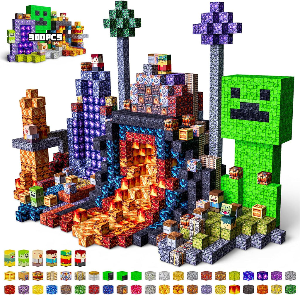 Laoren Bloques de construcción magnéticos, juguetes STEM cubos magn...