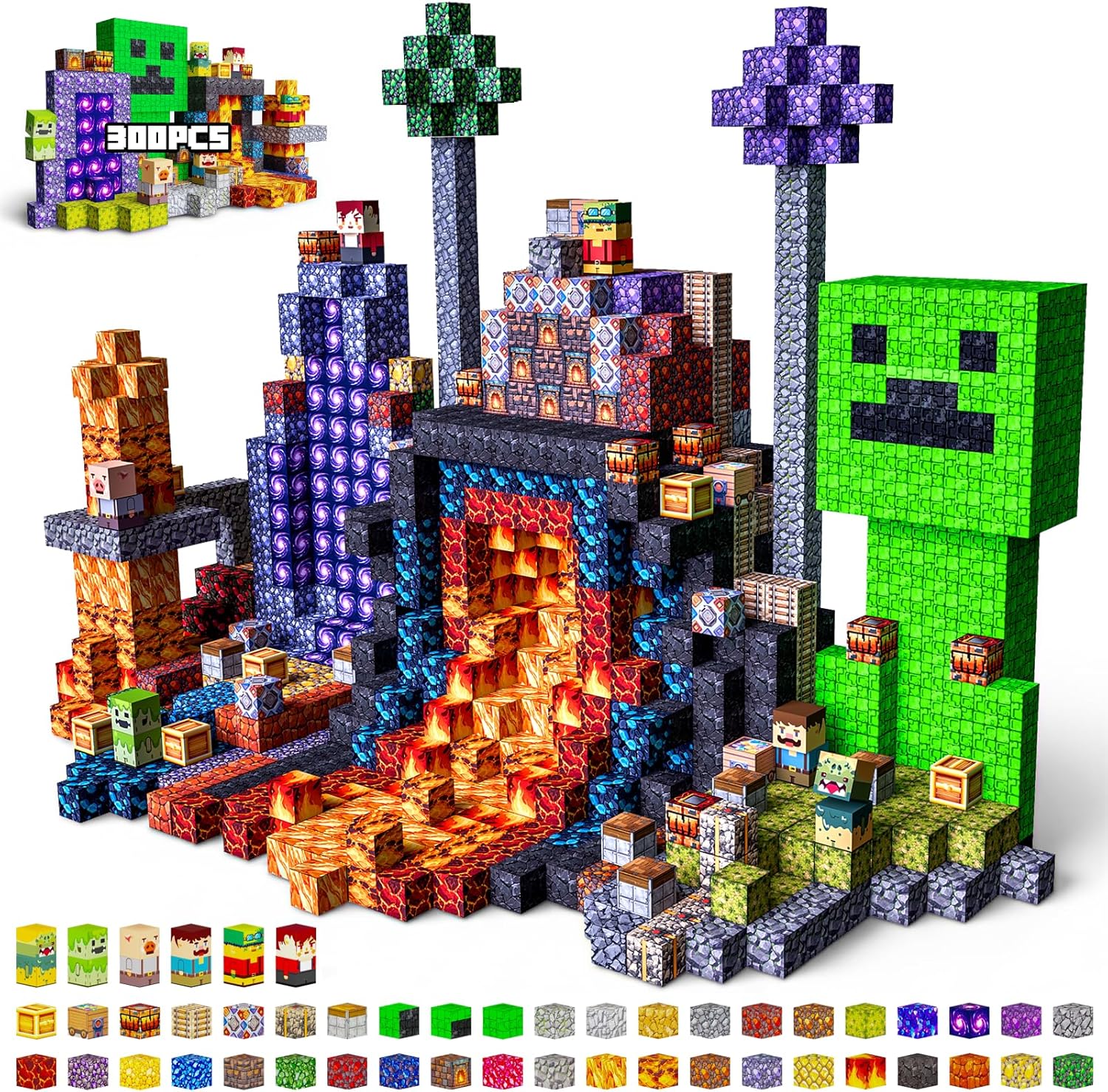 Laoren Bloques de construcción magnéticos, juguetes STEM cubos magn...