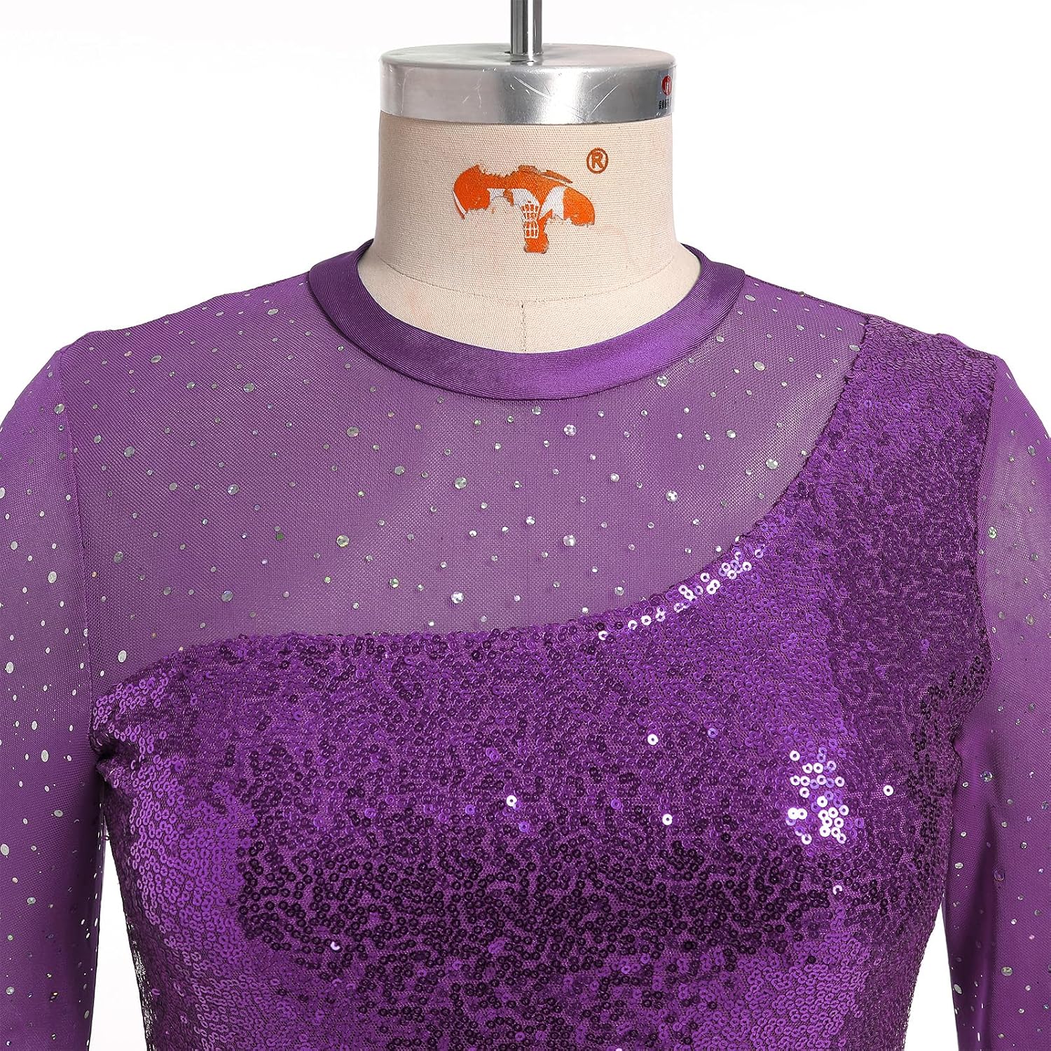 AFAVOM Vestido de patinaje artístico con lentejuelas para mujer, ma...