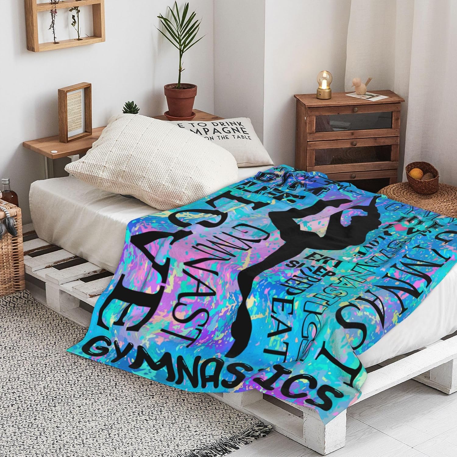 Regalos de gimnasia para niñas, manta de gimnasia ultrasuave de fra...