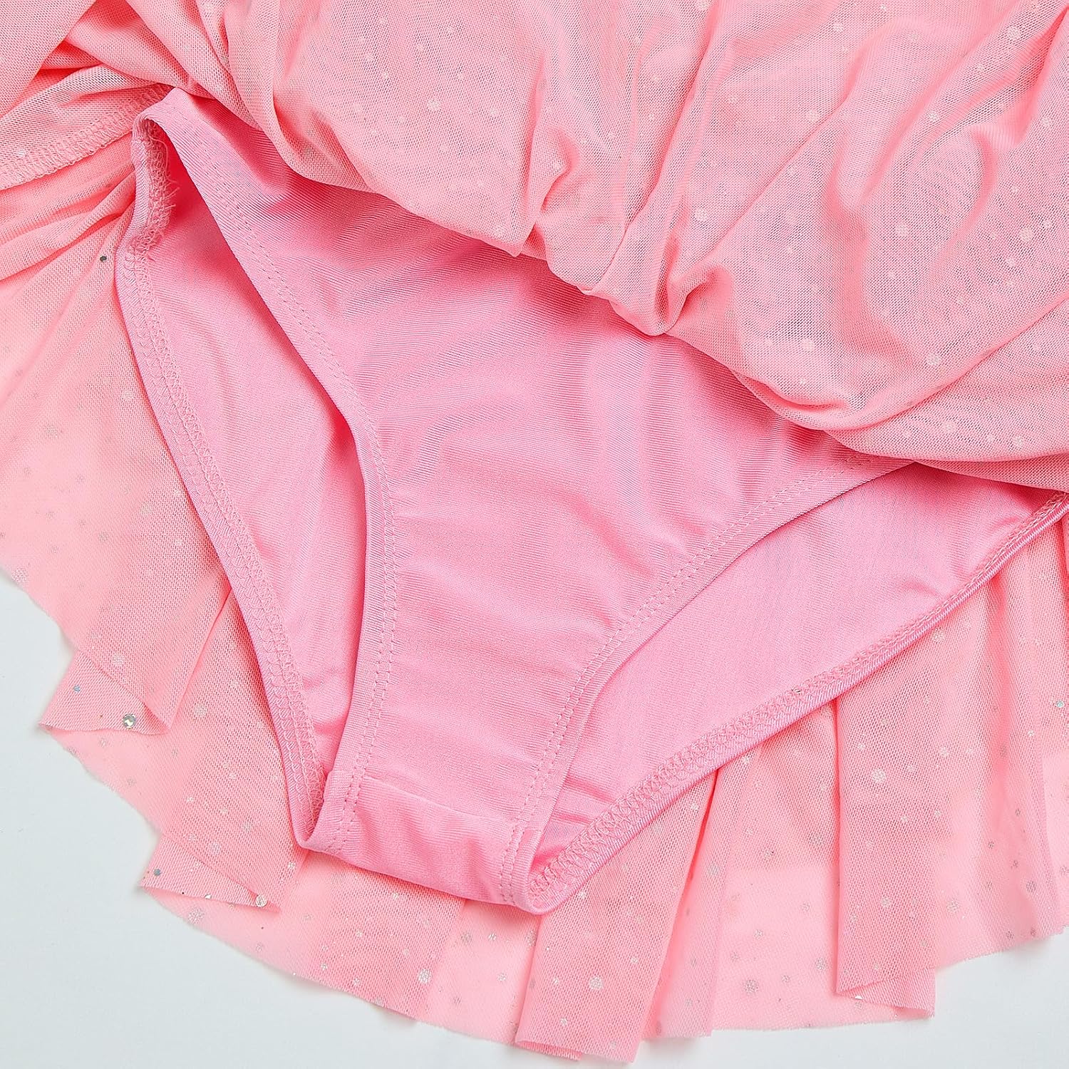 ODASDO Vestido de Patinaje Artístico para Niñas, Malla de Manga Lar...
