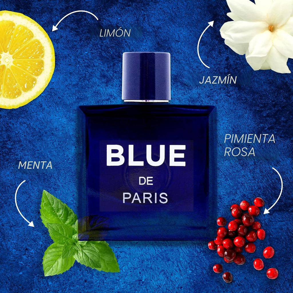 Blue De Paris para Hombre - 3.4 fl. oz. 100ml Perfum Masculino con...