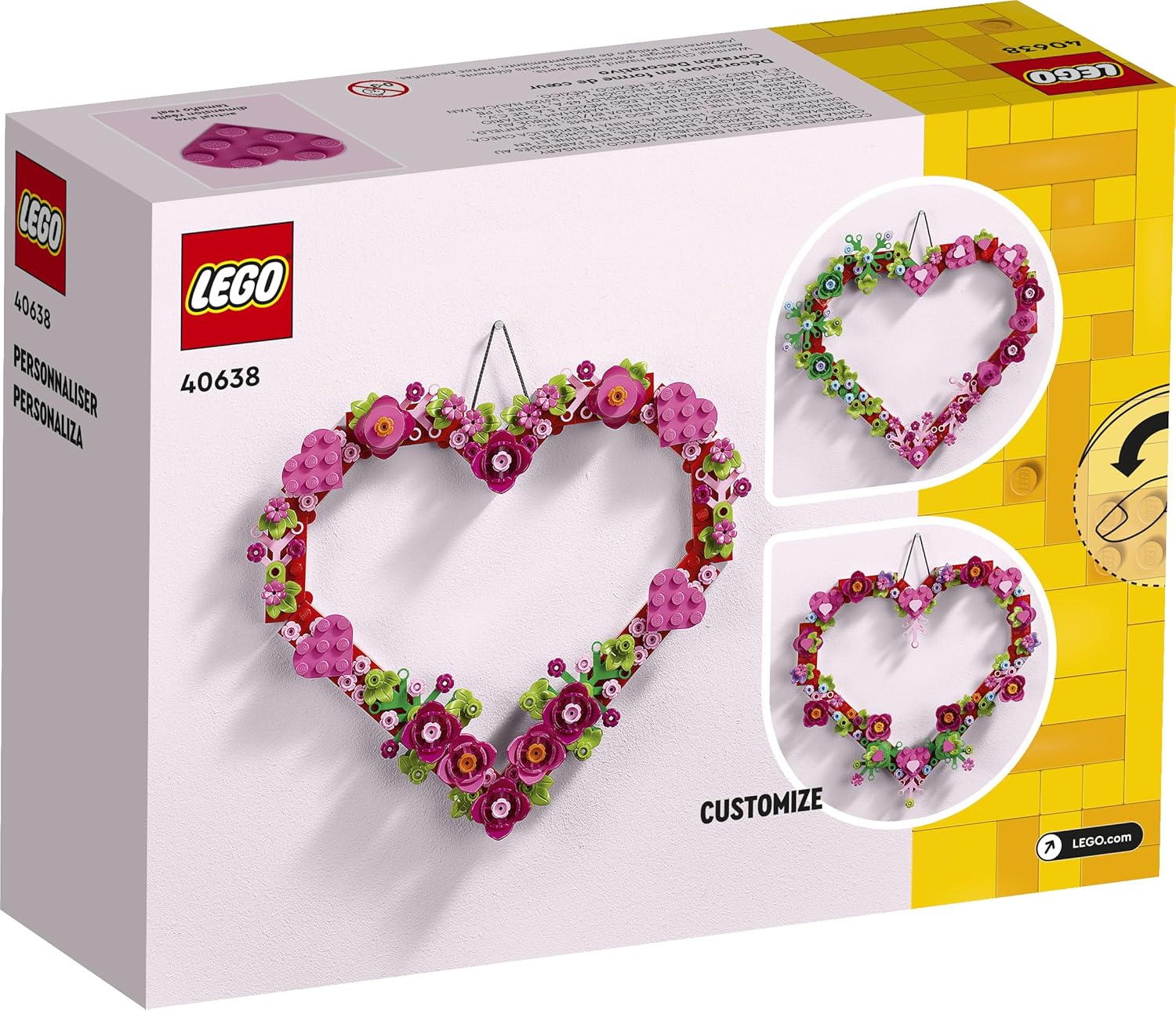 LEGO Juego de juguetes de construcción de adornos de corazón, idea...