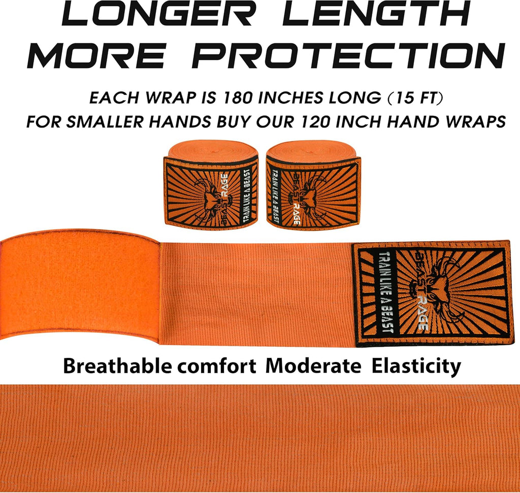 BEAST RAGE Vendas para manos de boxeo para MMA Kickboxing, muñequer...