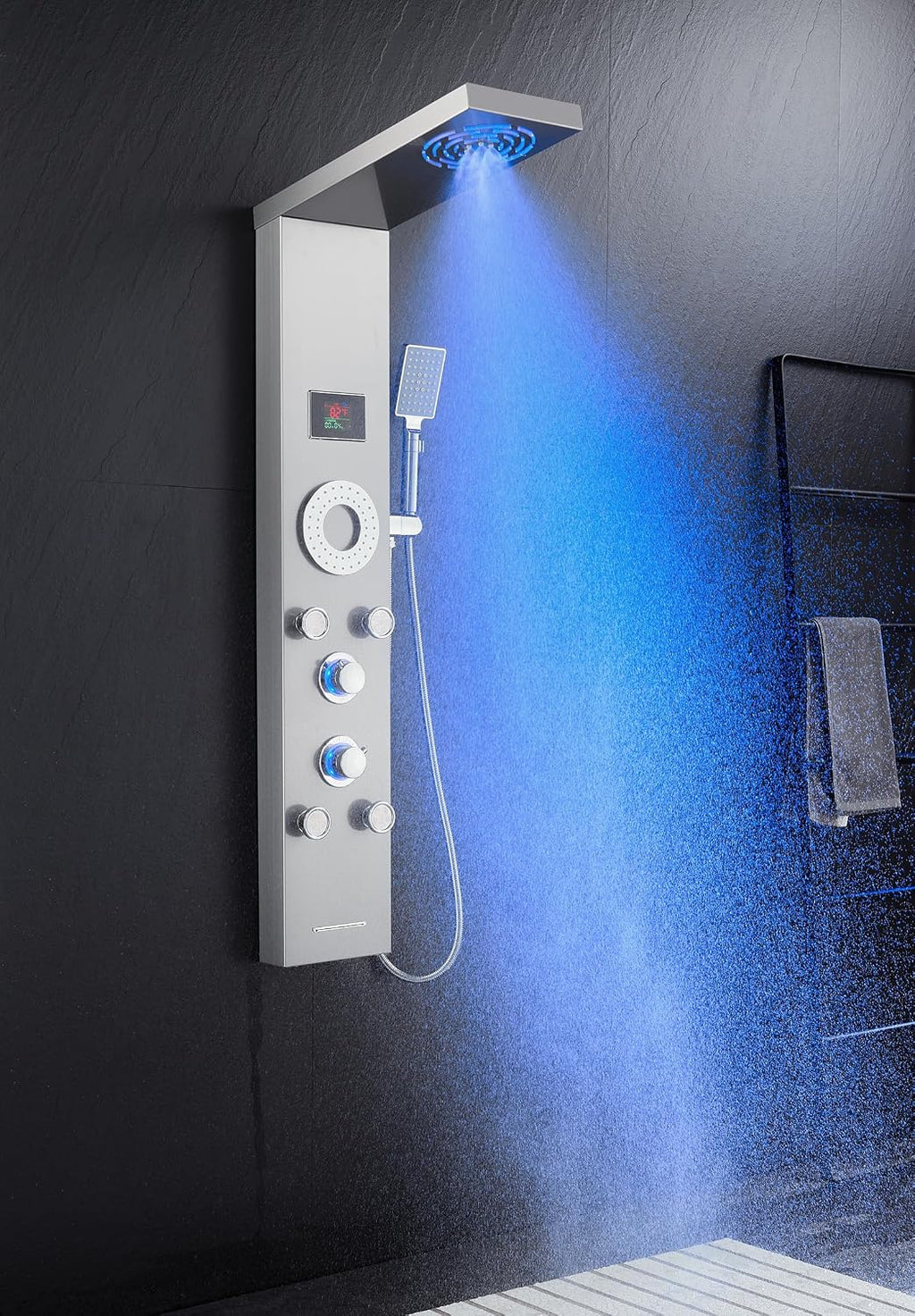 TSIBOMU - Sistema de torre de panel de ducha LED, torre de ducha de...