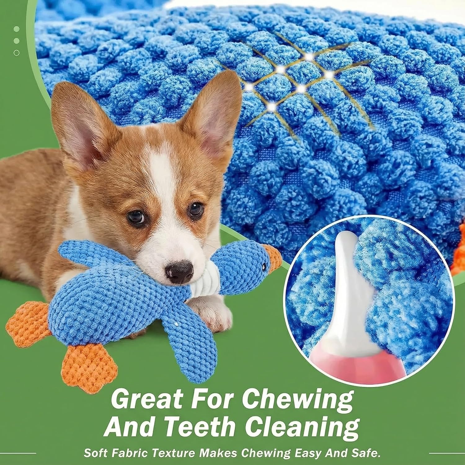Paw-FECT - Juguete chirriante para perro de ganso, juguete masticab...