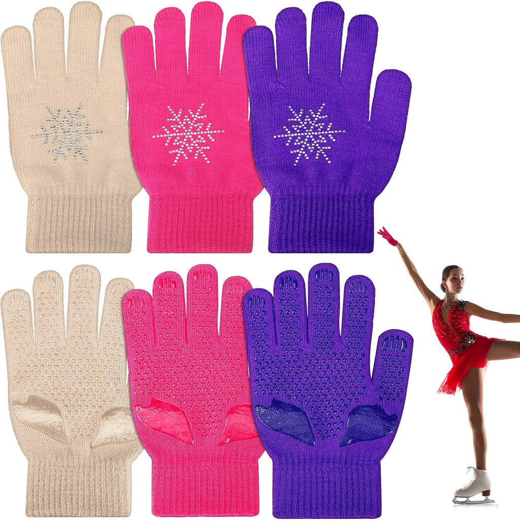 Jiuguva 3 Pares de Guantes para Patinaje sobre Hielo Accesorios de...