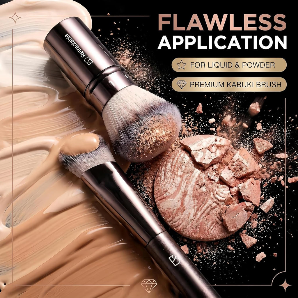 Brochas de maquillaje profesionales BS-MALL con estuche de viaje, p...