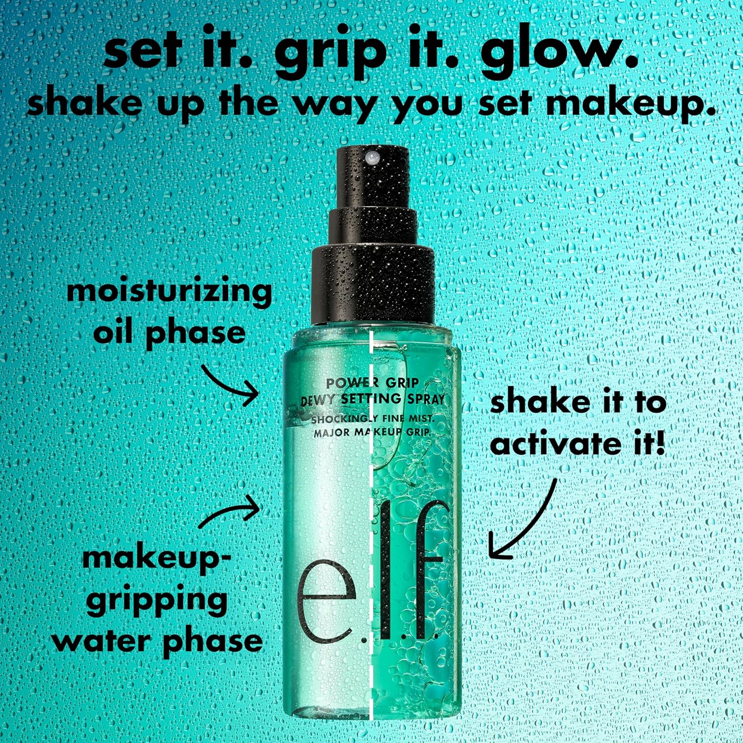 e.l.f. Power Grip Spray de ajuste de maquillaje Dewy, niebla ultra...