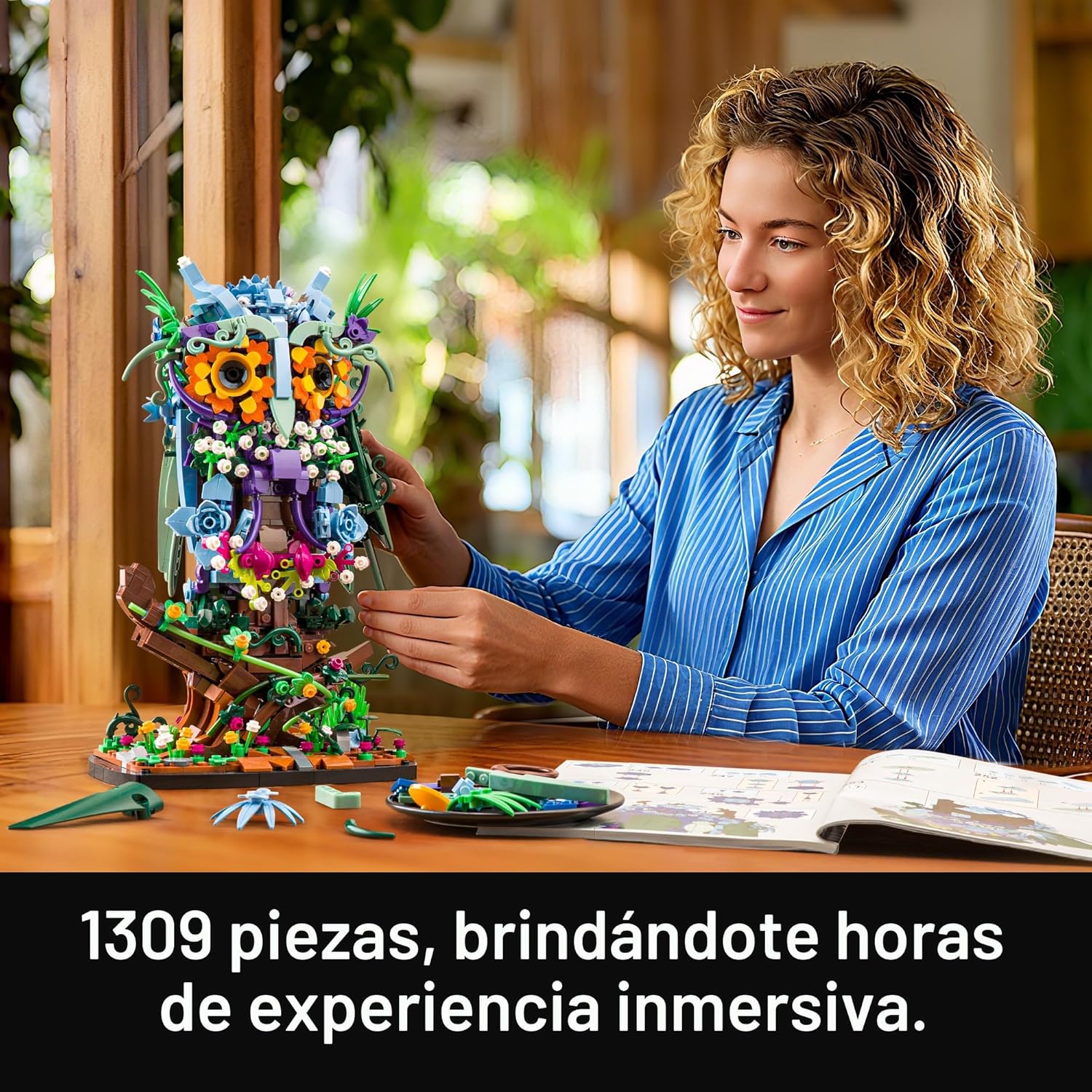 Sillbird Juego de construcción de búho de flores para adultos, rega...